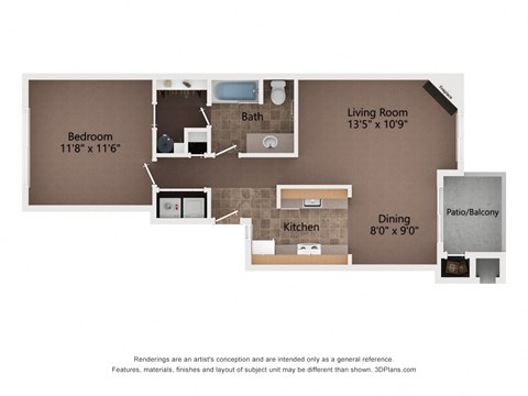 Courtyards at Fairview | 1 Bedroom